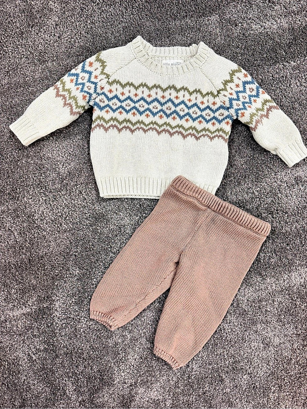 Little Planet by Carter’s Organic Fair Isle Knit Sweater Top & Pants Set – 3M